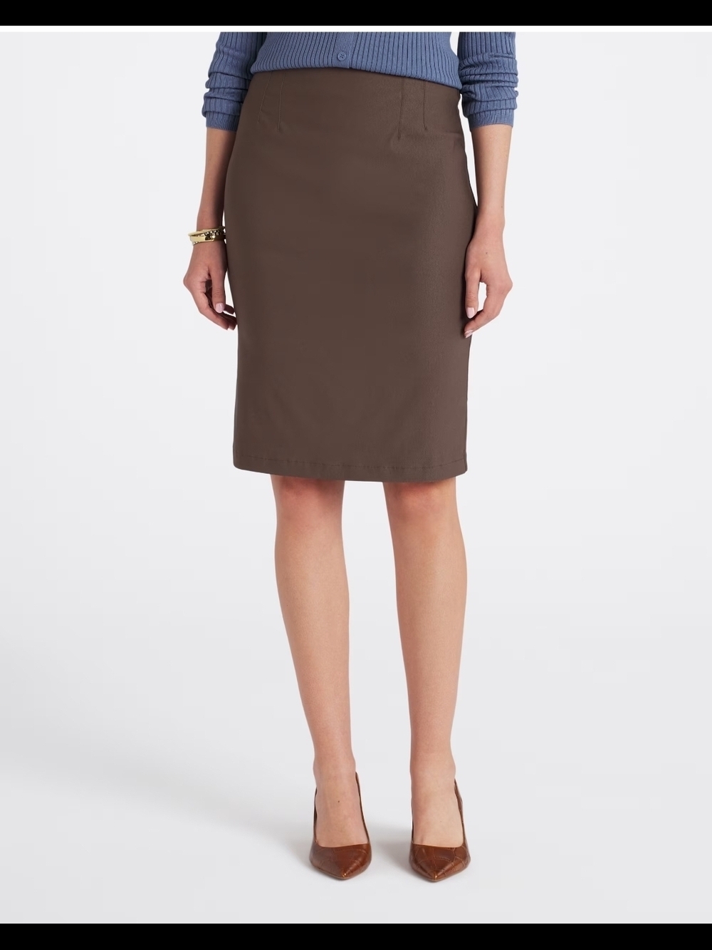 Tribal Brown Tailored Pencil Skirt